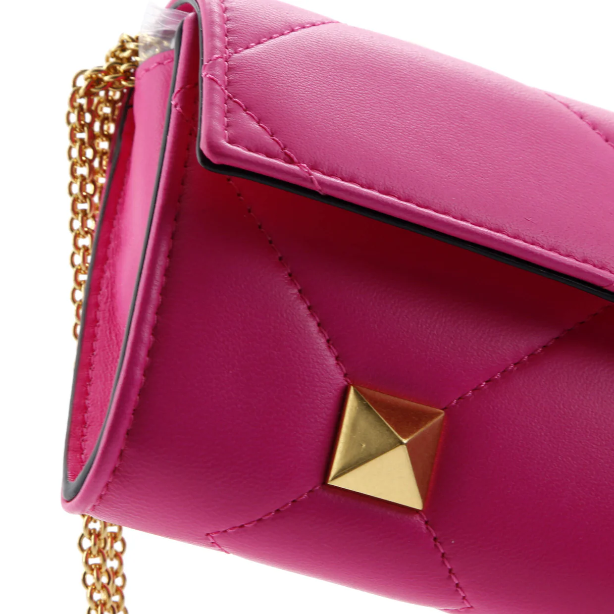 Roman Stud Wallet on Chain Quilted Leather - Deep Luxury