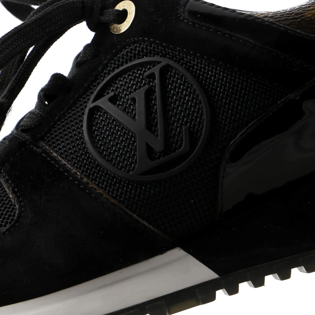 Women's Run Away Sneakers Mesh with Monogram Canvas and Suede - Deep Luxury