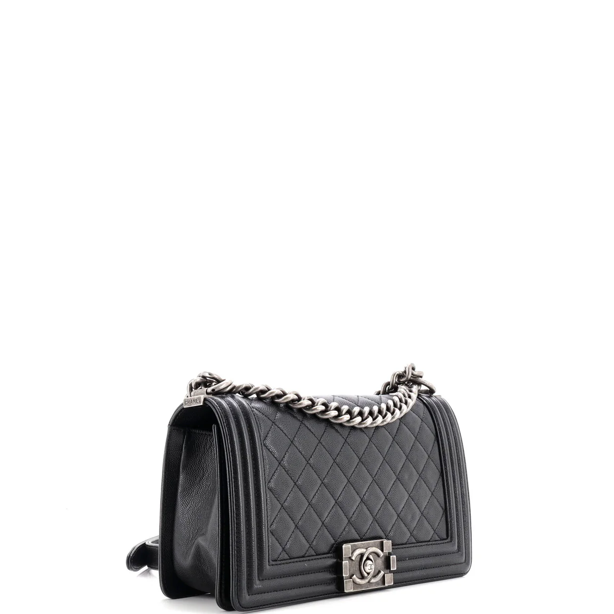 Boy Flap Bag Quilted Caviar Old Medium - Deep Luxury