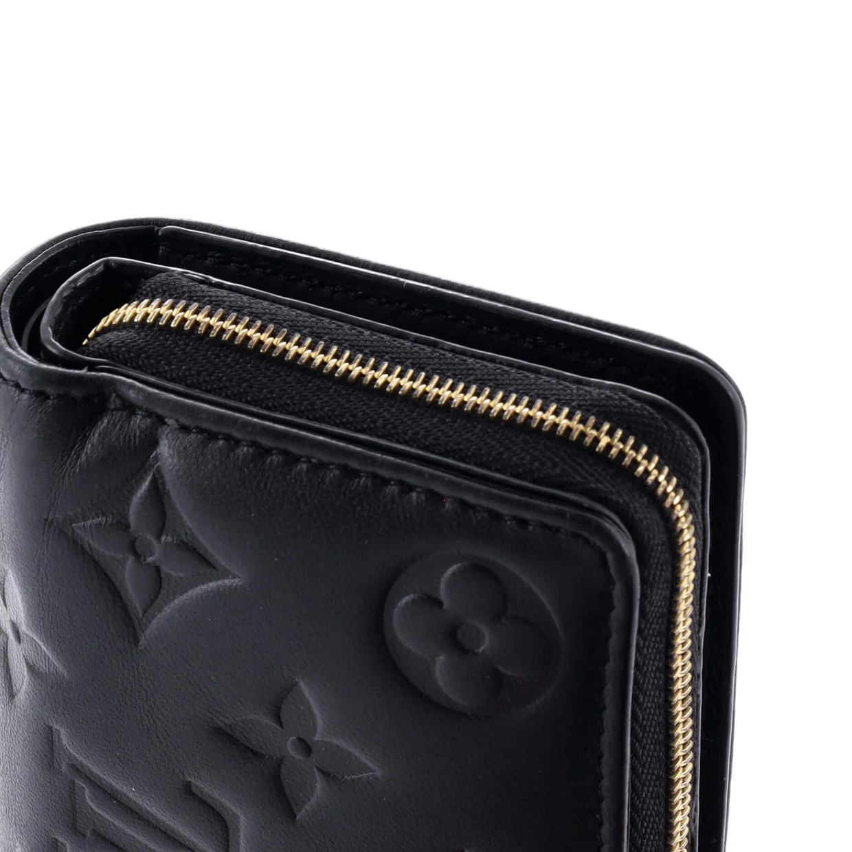 Lou Wallet Monogram Embossed Lambskin - Deep Luxury