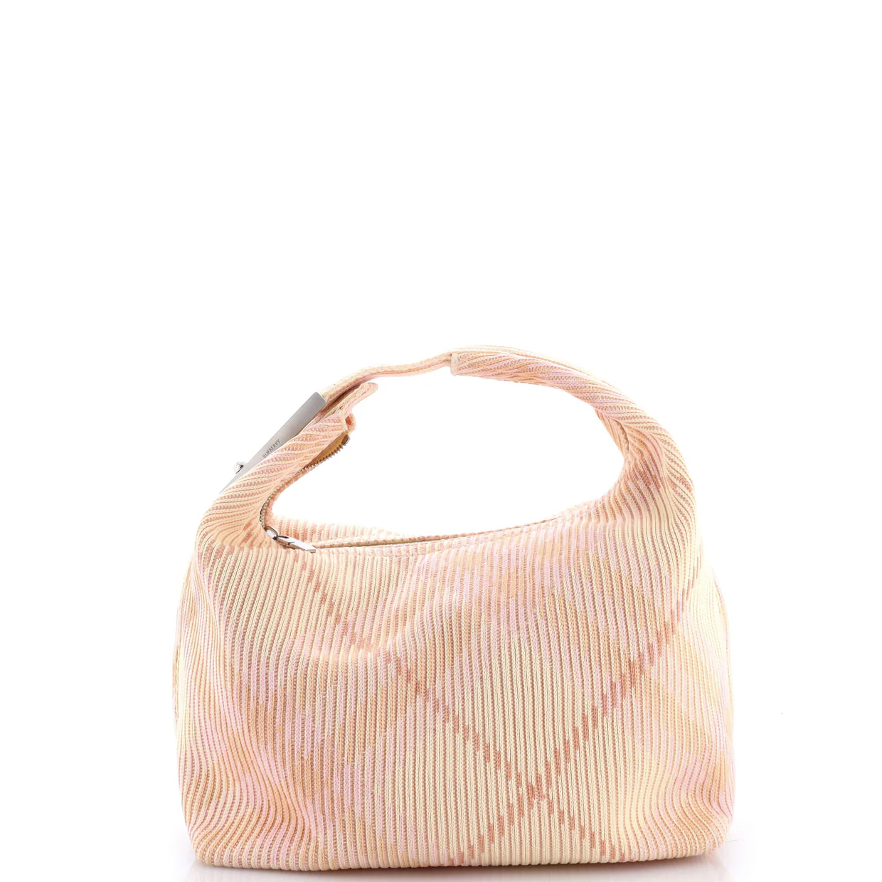 Peg Handle Bag Knit Check Fabric Medium - Deep Luxury