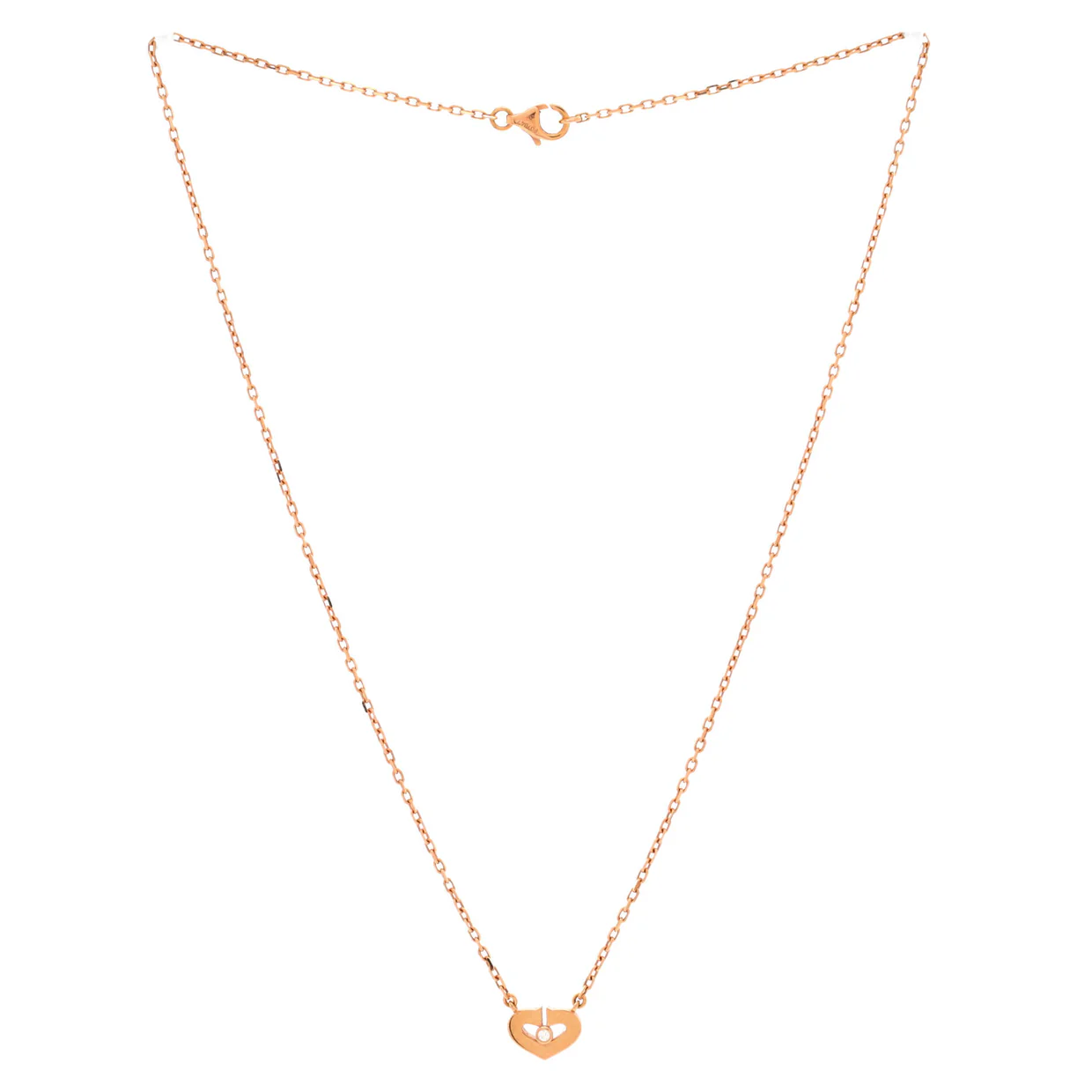 C Heart de Cartier Pendant Necklace 18K Rose Gold with Diamond XS - Deep Luxury