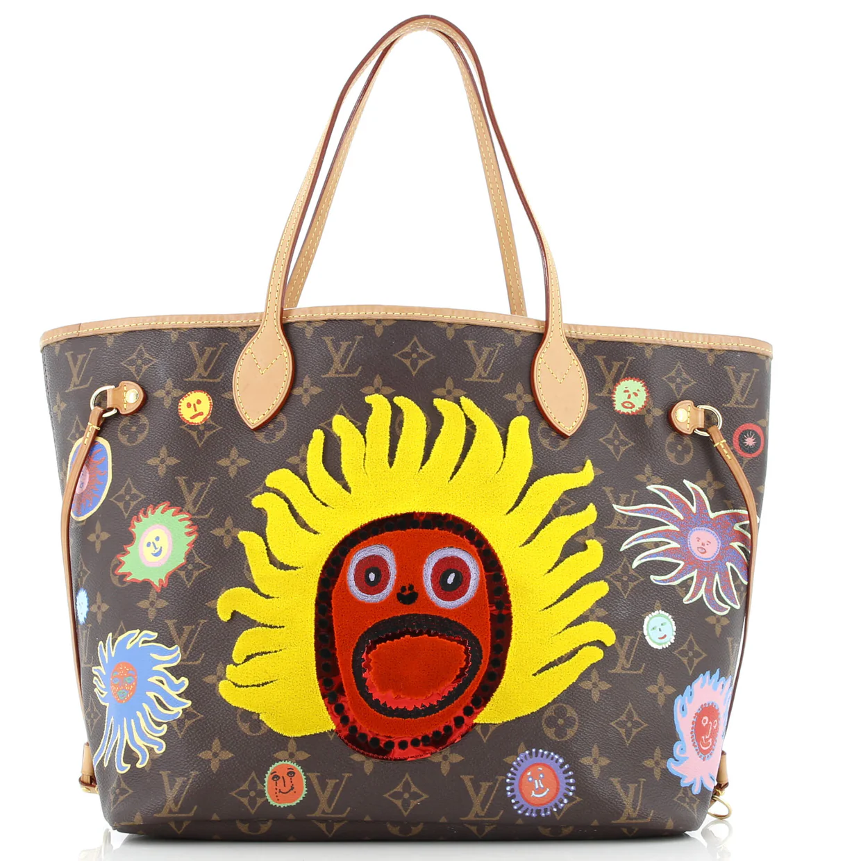 Neverfull NM Tote Yayoi Kusama Embroidered My Eternal Soul Monogram Canvas MM - Deep Luxury