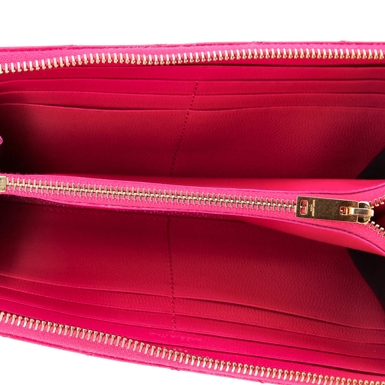 Classic Monogram Zip Around Wallet Matelasse Chevron Leather - Deep Luxury