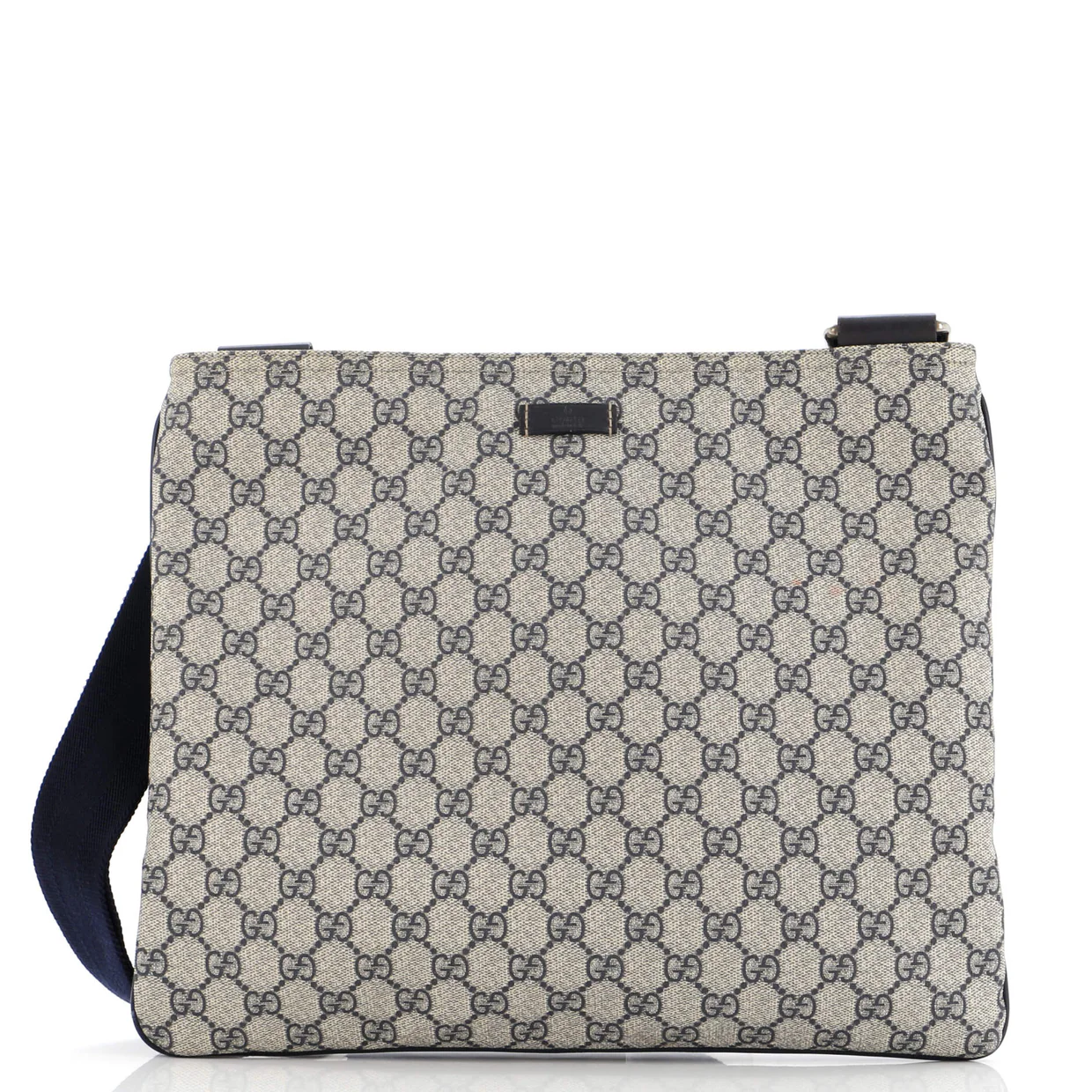 Zip Top Messenger Bag GG Coated Canvas Large - Deep Luxury