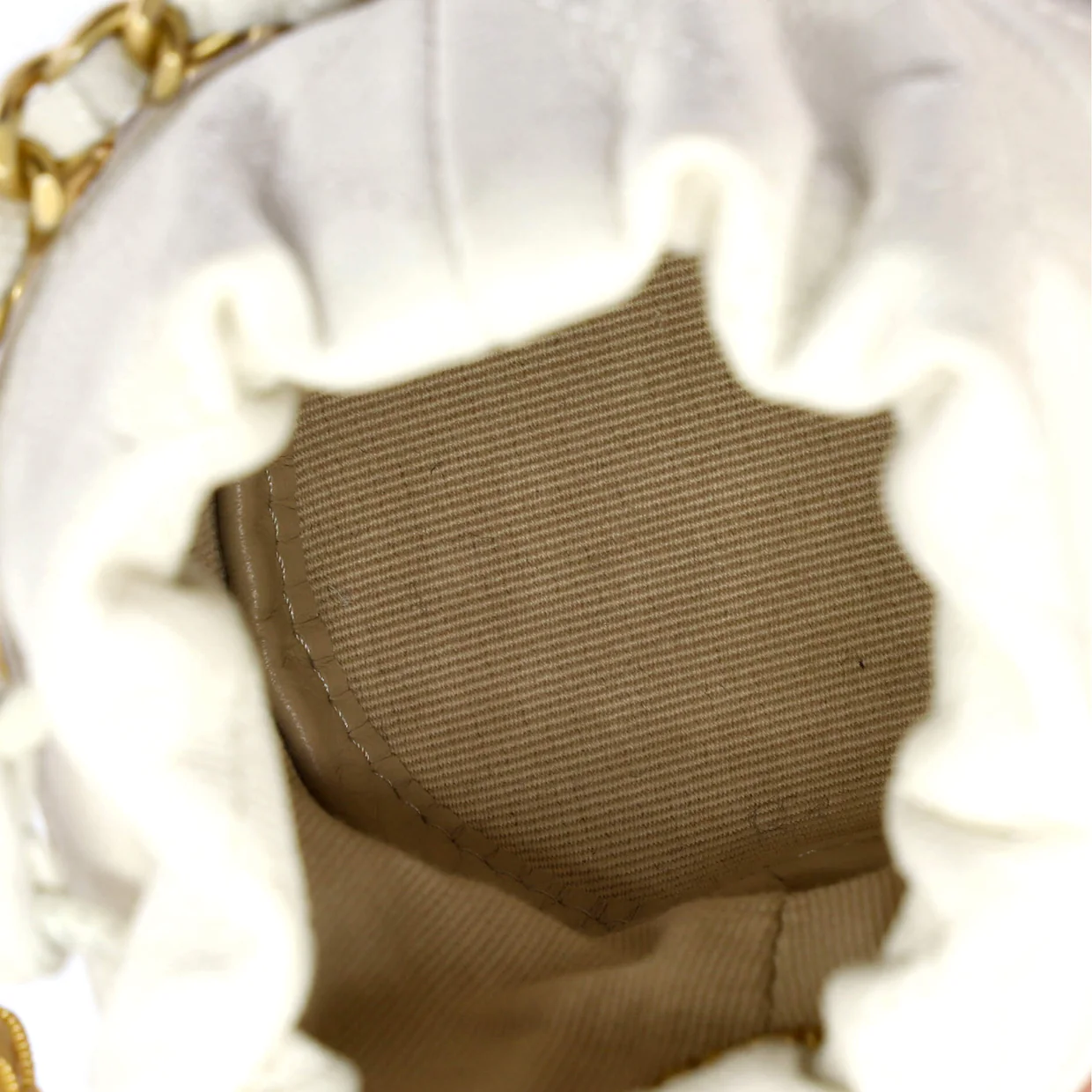 Twist Your Buttons Drawstring Bucket Bag Quilted Caviar Mini - Deep Luxury