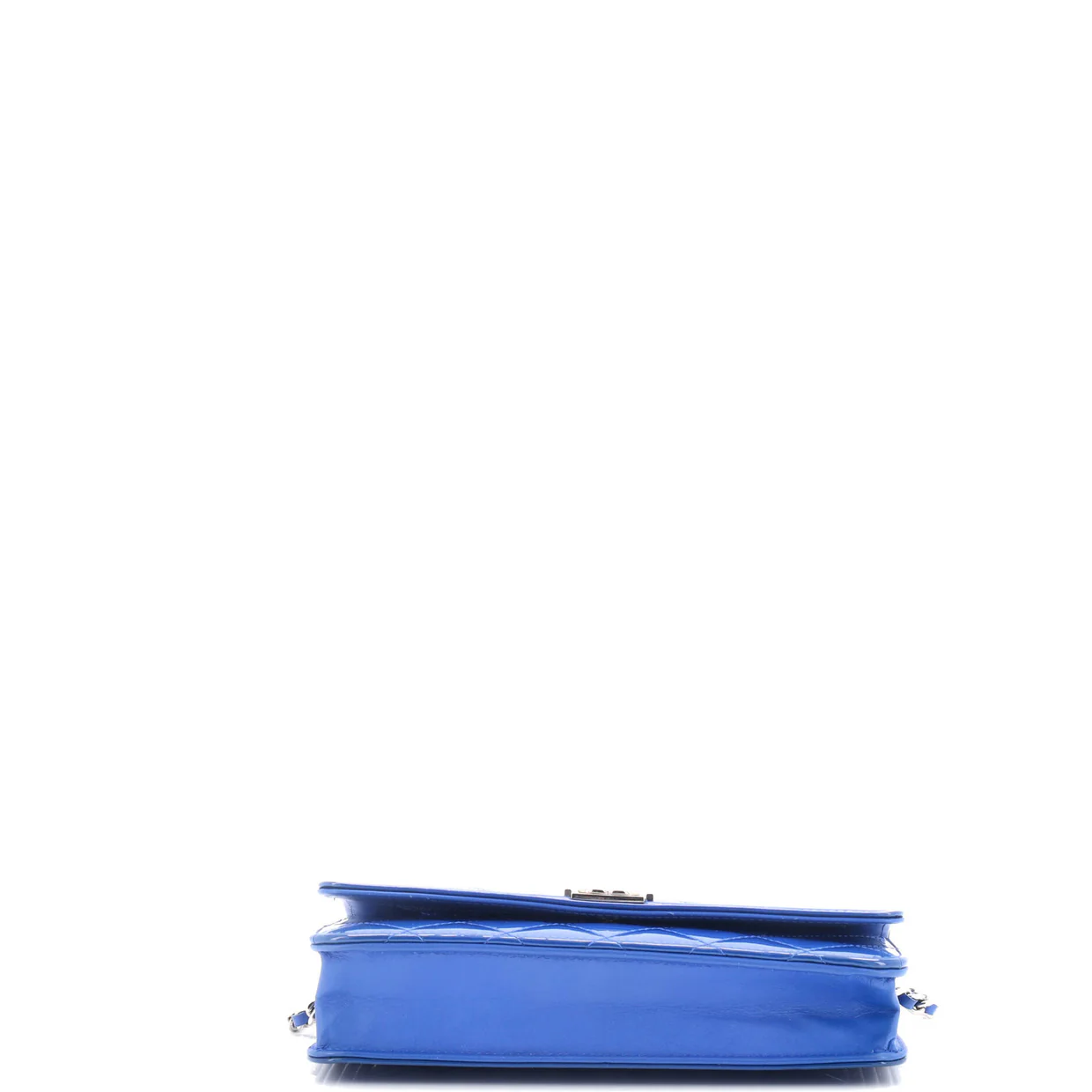 Boy Wallet on Chain Quilted Patent - Deep Luxury