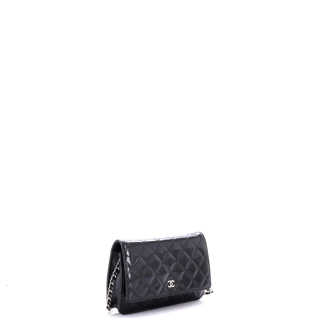 Wallet on Chain Quilted Patent - Deep Luxury