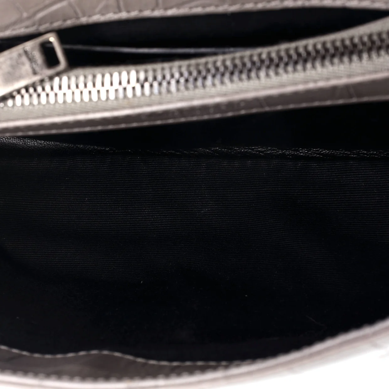 Classic Monogram College Bag Crocodile Embossed Leather Medium - Deep Luxury