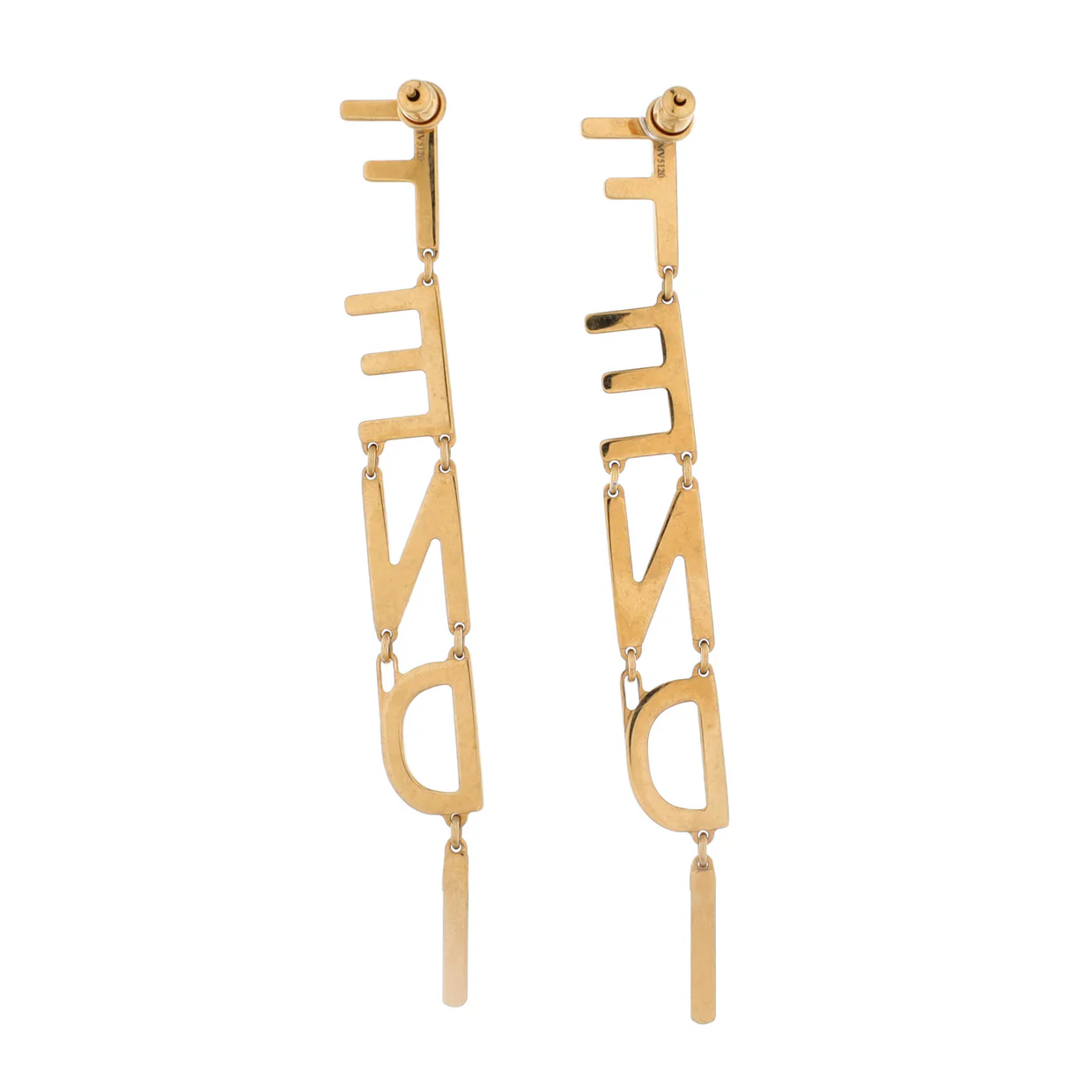 Logo Letters Drop Earrings Metal - Deep Luxury