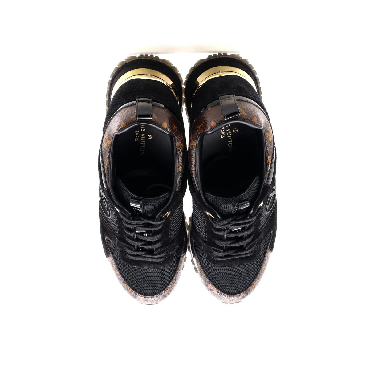 Women's Run Away Sneakers Mesh with Monogram Canvas and Suede - Deep Luxury