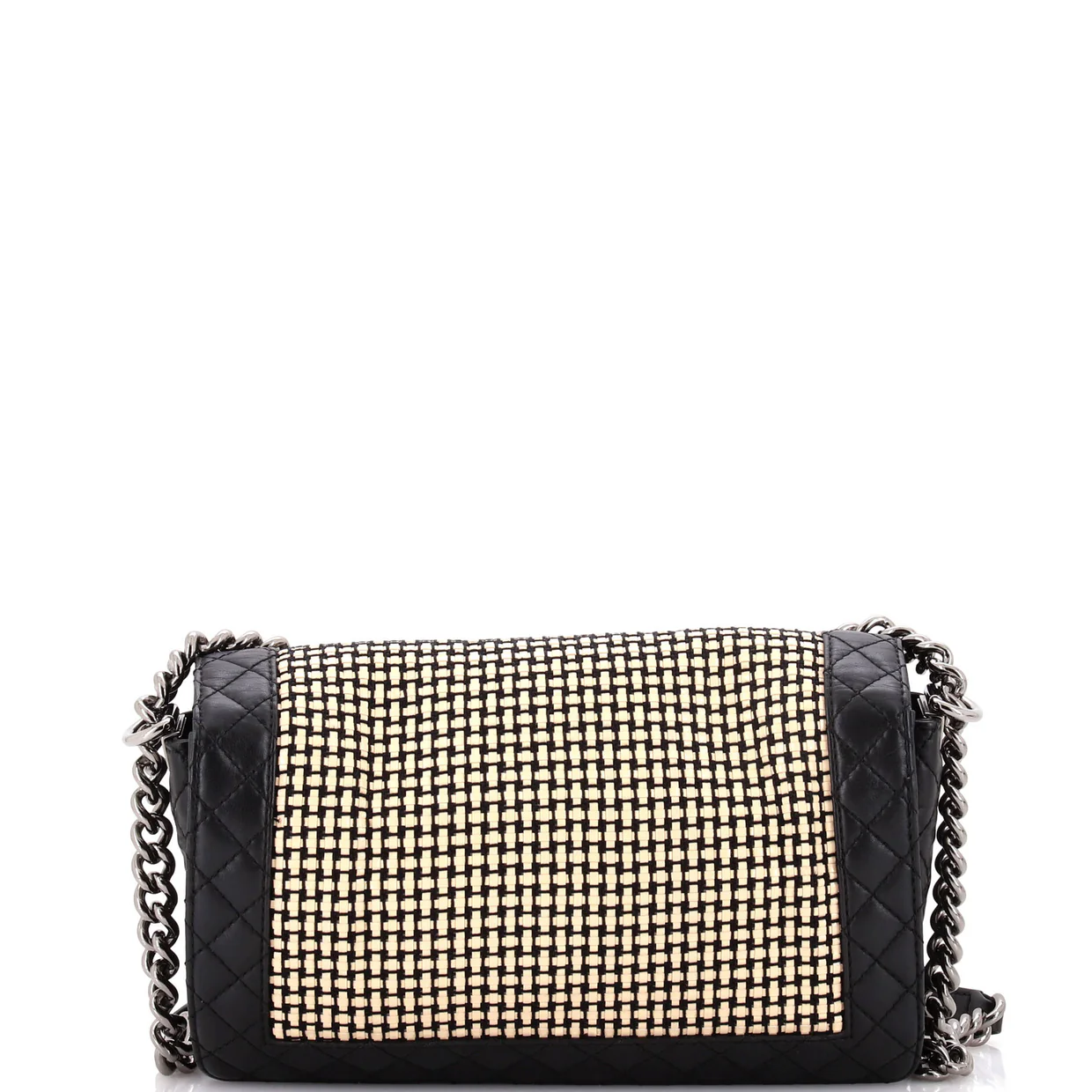 Reverso Boy Flap Bag Woven Calfskin Old Medium - Deep Luxury