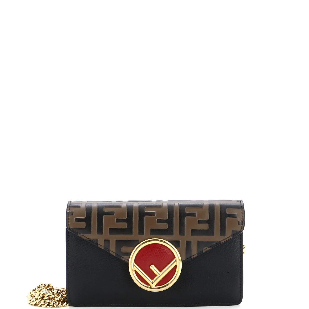 F is Fendi Convertible Belt Bag Leather with Zucca Embossed Detail - Deep Luxury