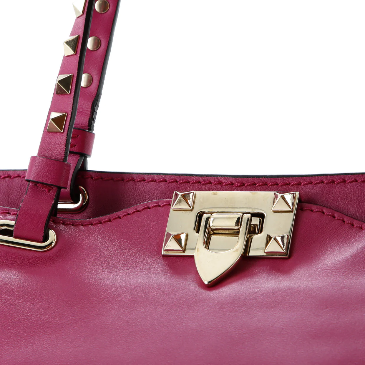 Rockstud Tote Soft Leather Small - Deep Luxury