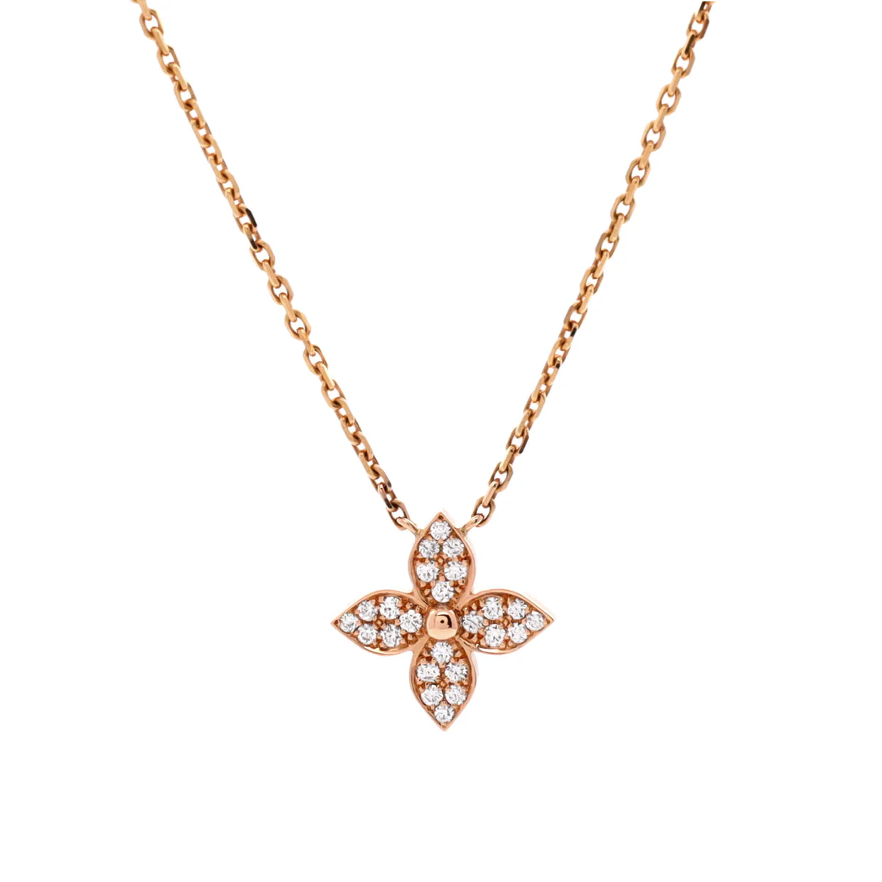 Star Blossom Pendant Necklace 18K Rose Gold and Diamonds - Deep Luxury