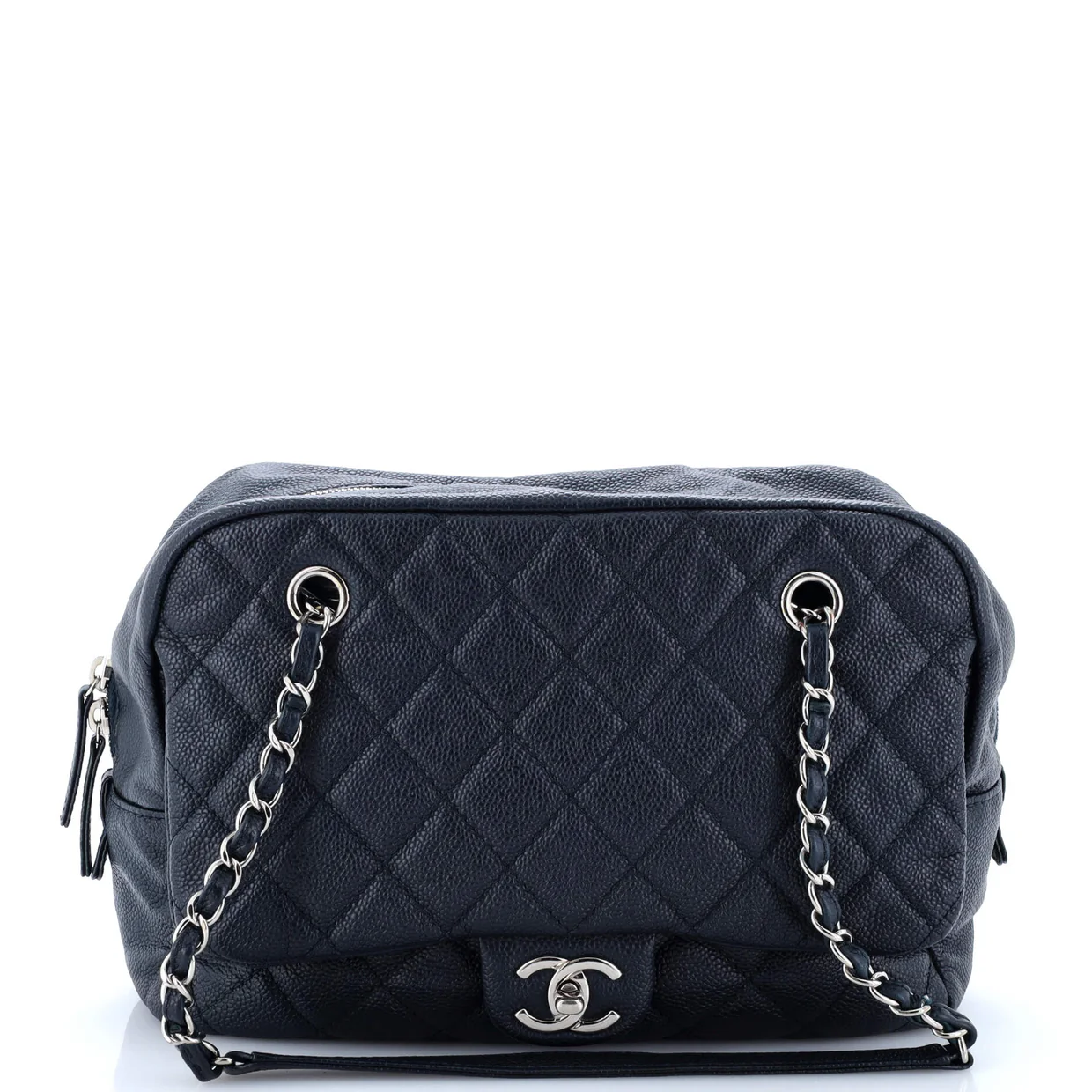 Camera Case Flap Bag Quilted Caviar Medium - Deep Luxury