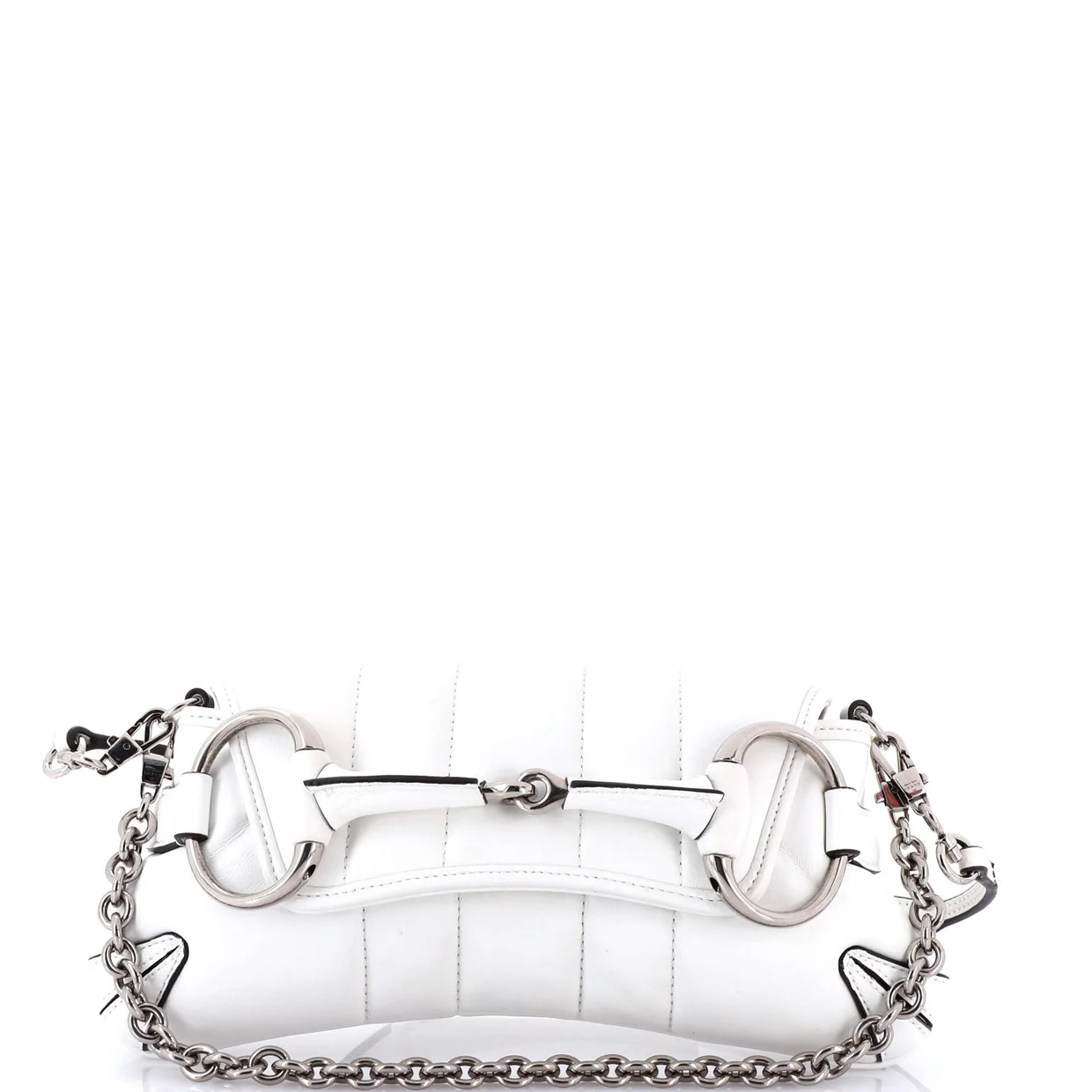 Horsebit Chain Shoulder Bag Vertical Quilted Leather Small - Deep Luxury