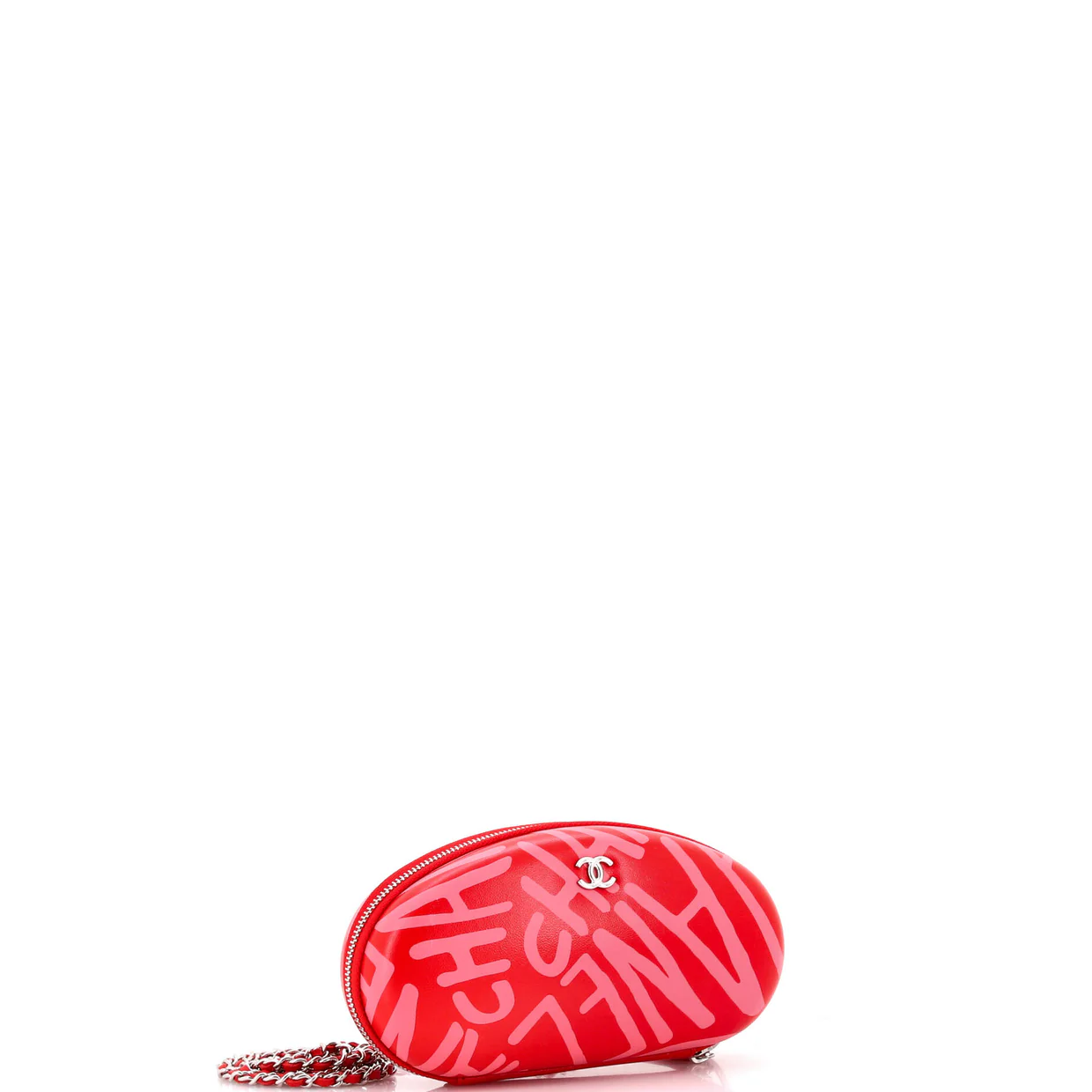 Coco Neige Zip Around Sunglasses Case with Chain Printed Leather - Deep Luxury