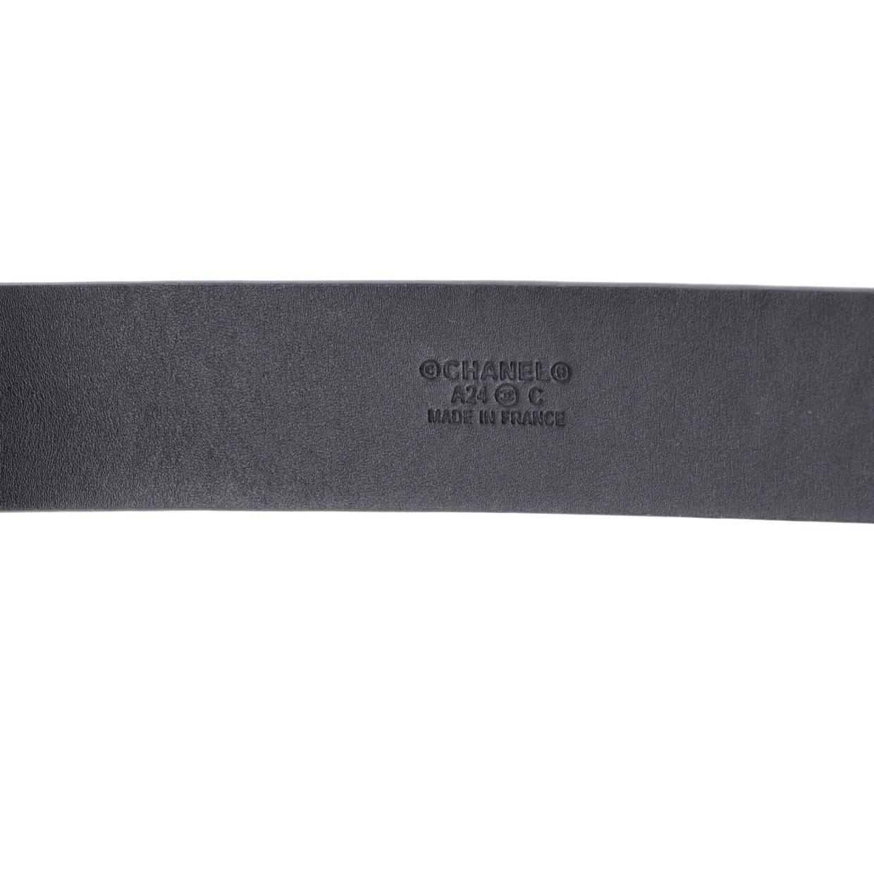 CC Buckle Belt Leather with Crystal Embellished Metal Medium - Deep Luxury