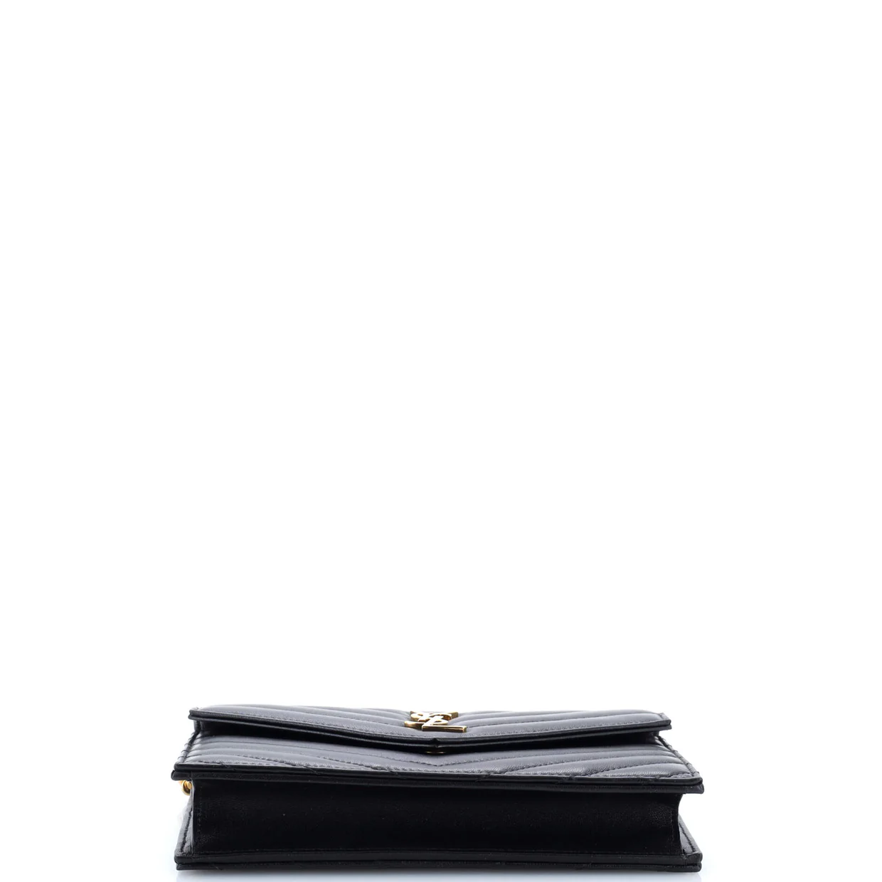 Classic Monogram Wallet on Chain Matelasse Chevron Leather Small - Deep Luxury