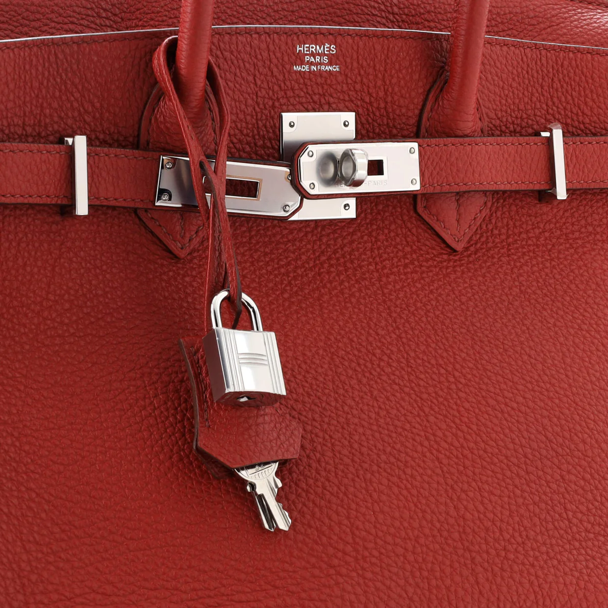 Birkin Handbag Rouge Garance Togo with Palladium Hardware 30 - Deep Luxury