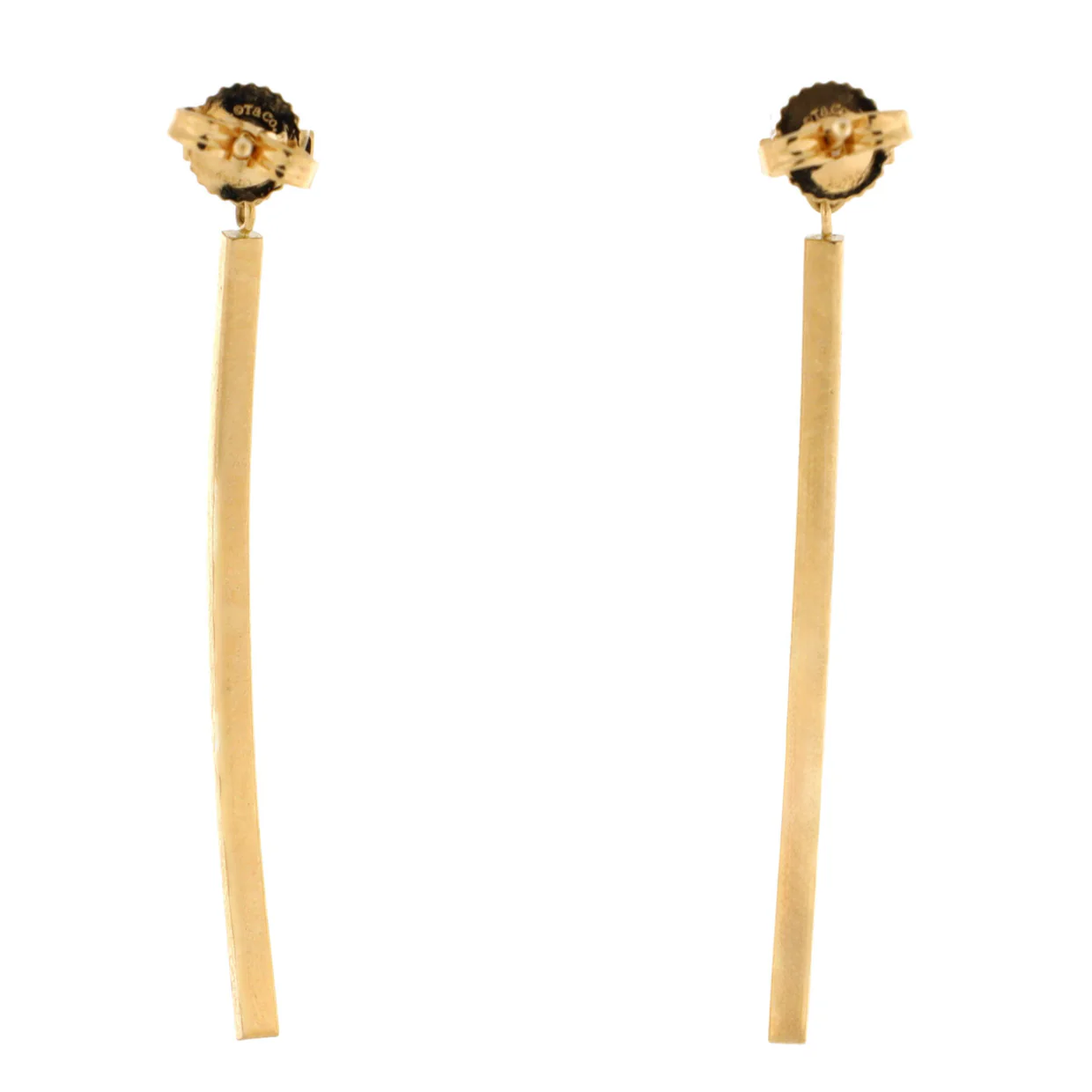 T Wire Bar Earrings 18K Yellow Gold - Deep Luxury