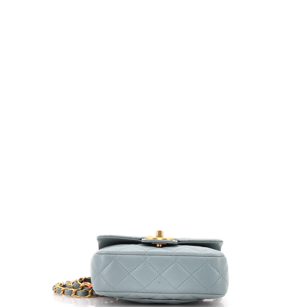 Casino Royale Charms Square Flap Bag Quilted Lambskin with Enamel Mini - Deep Luxury