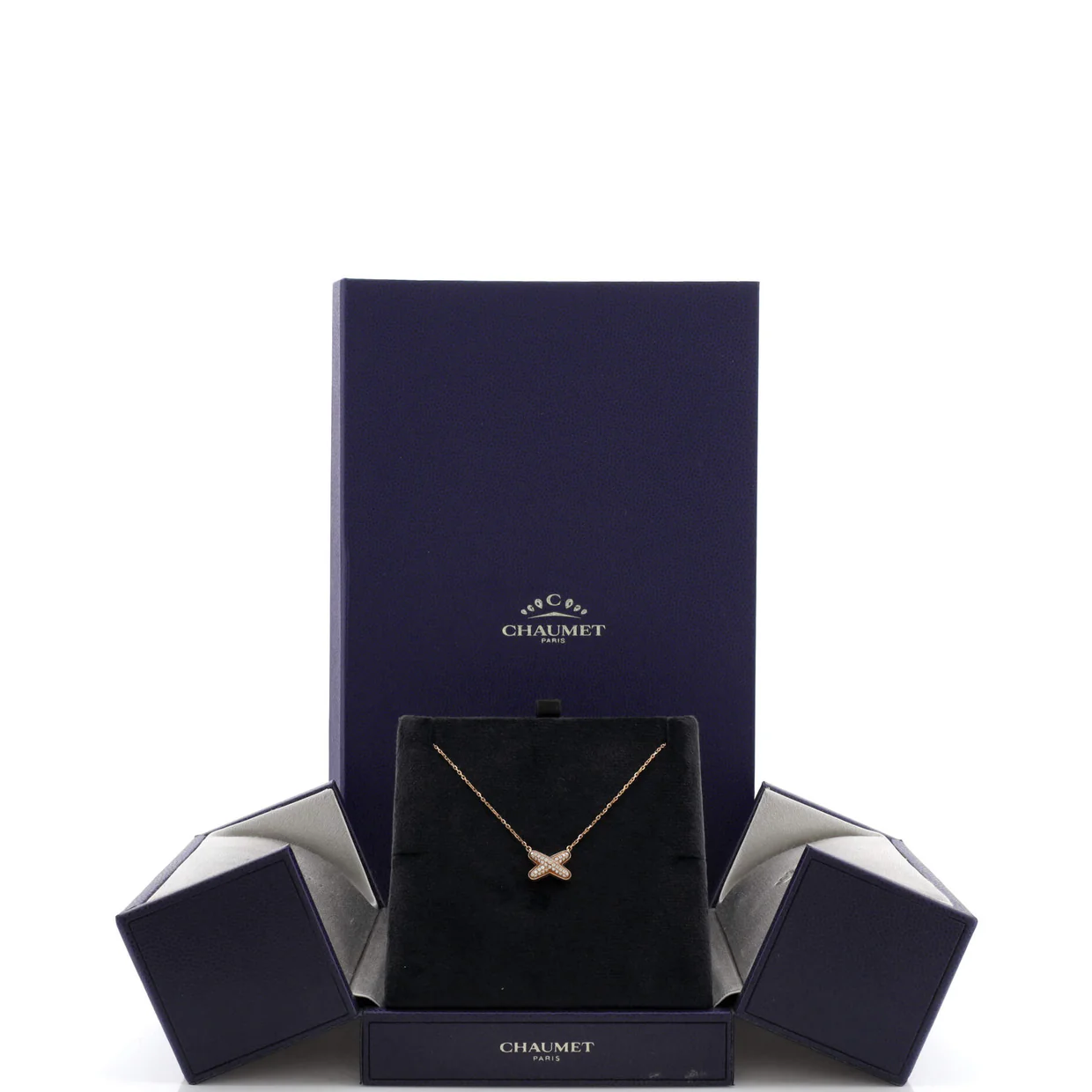 Jeux de Liens Pendant Necklace 18K Rose Gold with Diamonds - Deep Luxury