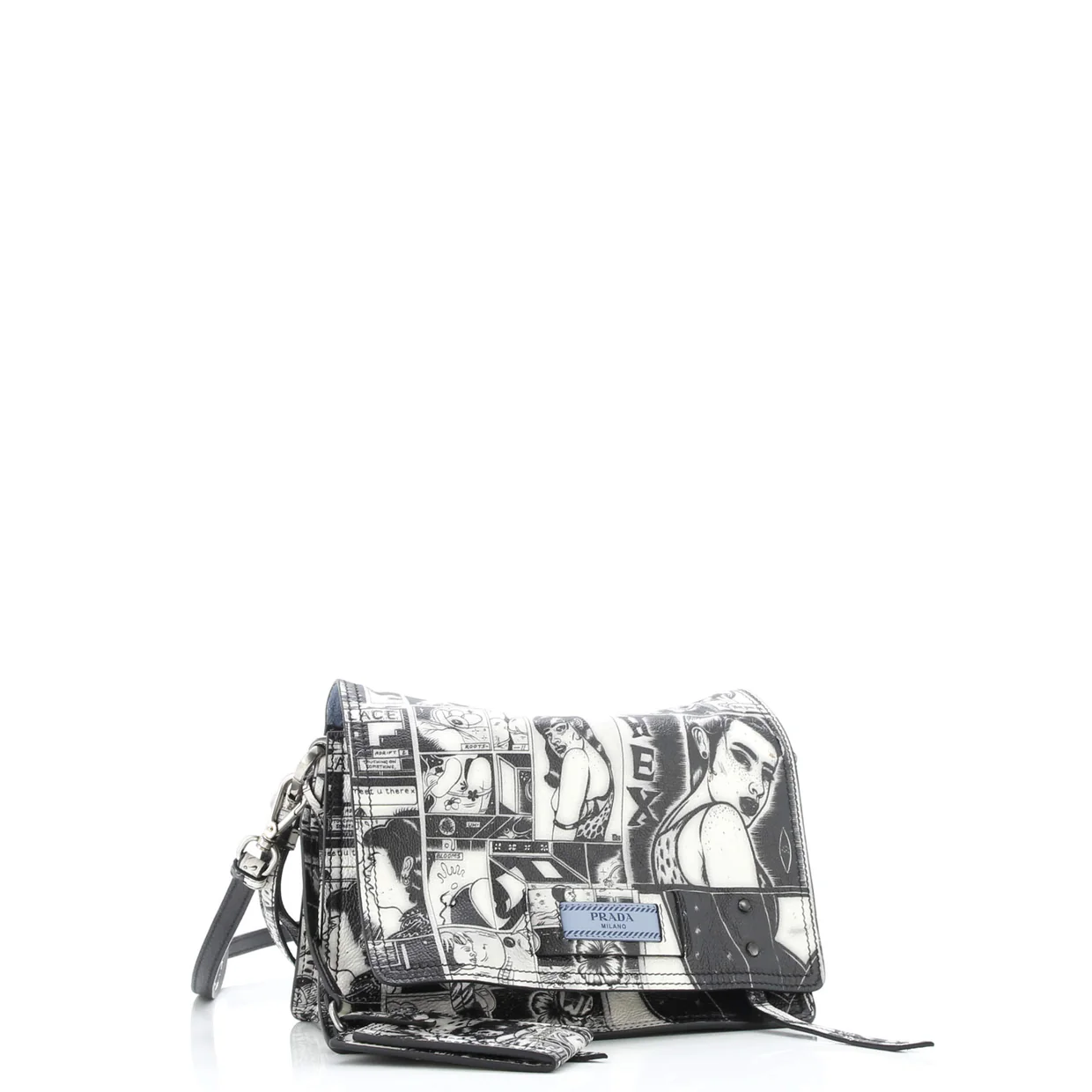 Etiquette Flap Bag Printed Leather Small - Deep Luxury