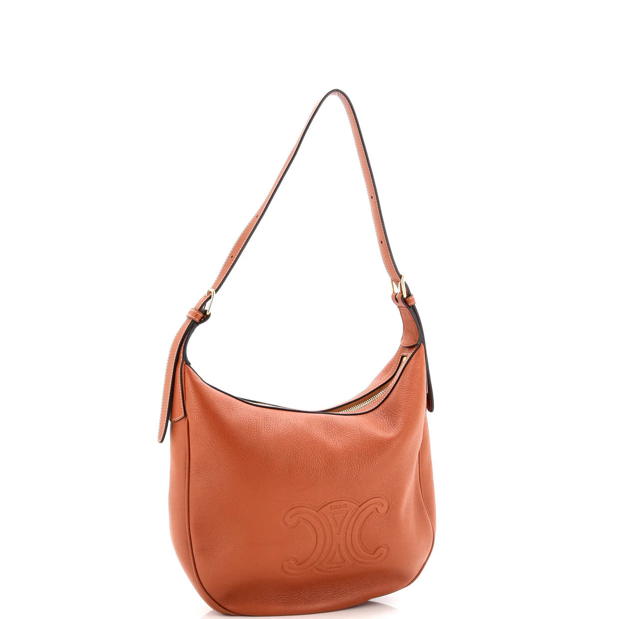 Heloise Shoulder Bag Triomphe Embossed Leather - Deep Luxury