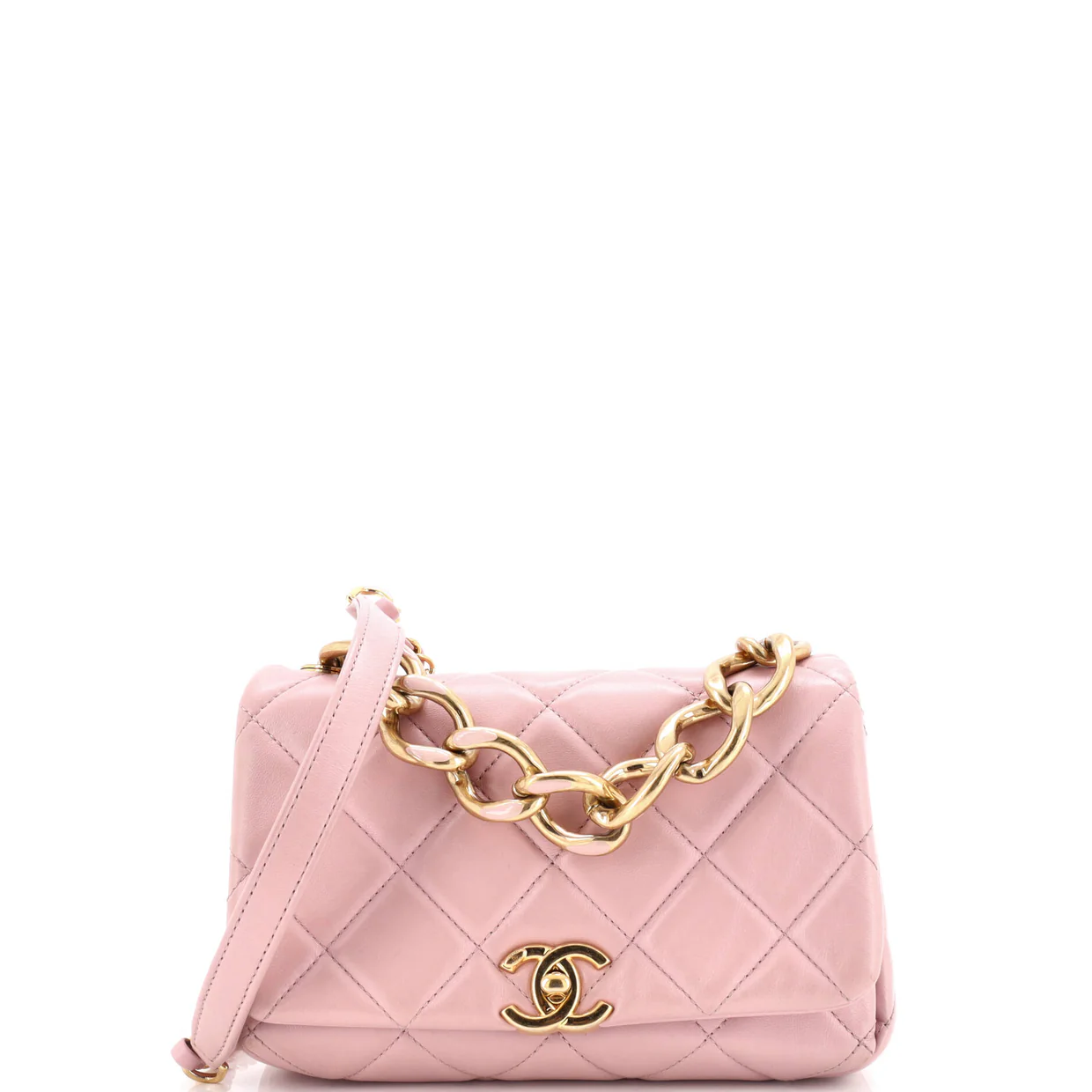 Color Match Flap Bag Quilted Lambskin Small - Deep Luxury