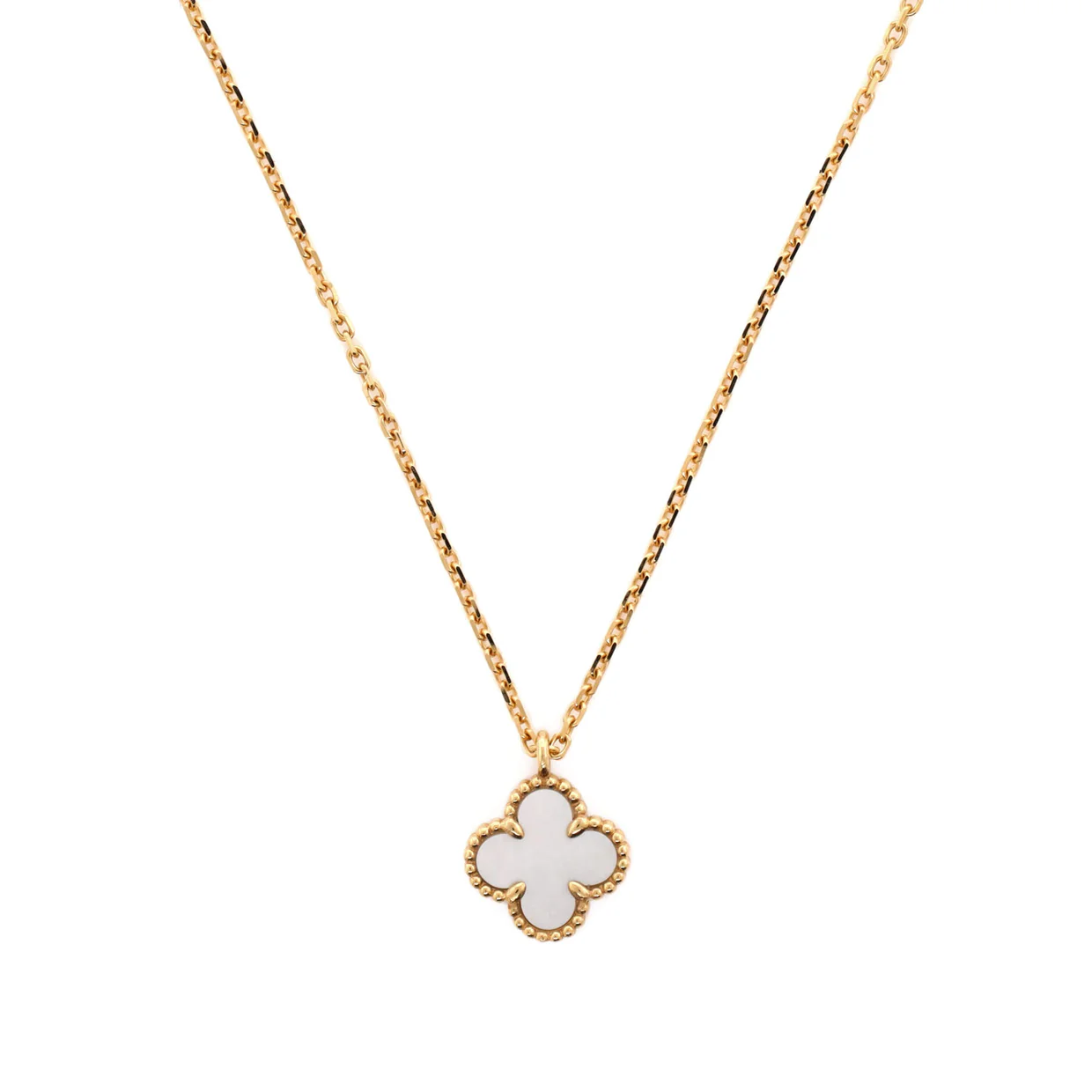 Sweet Alhambra Pendant Necklace 18K Yellow Gold and Mother of Pearl - Deep Luxury