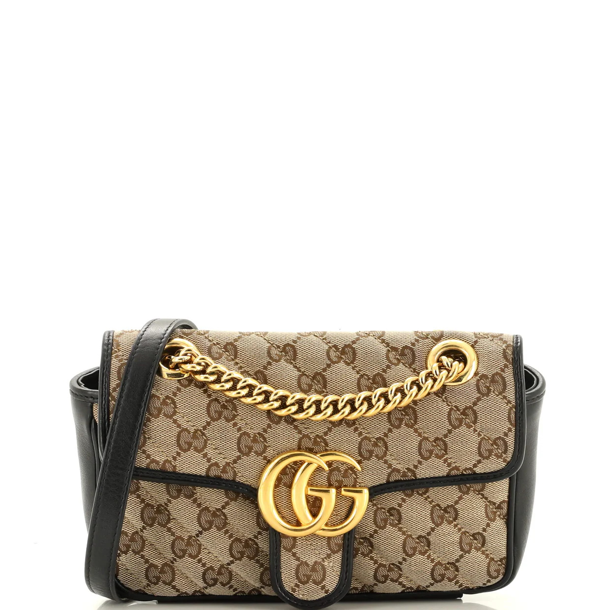 GG Marmont Flap Bag Diagonal Quilted GG Canvas Mini - Deep Luxury