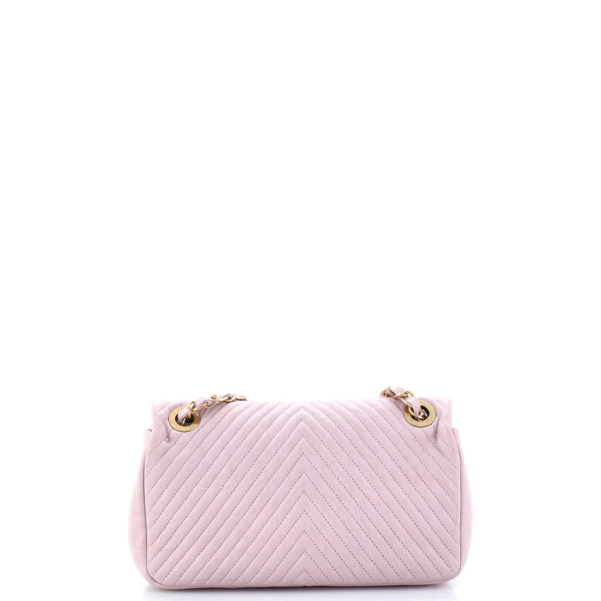 Medallion Charm Flap Bag Chevron Calfskin Small - Deep Luxury