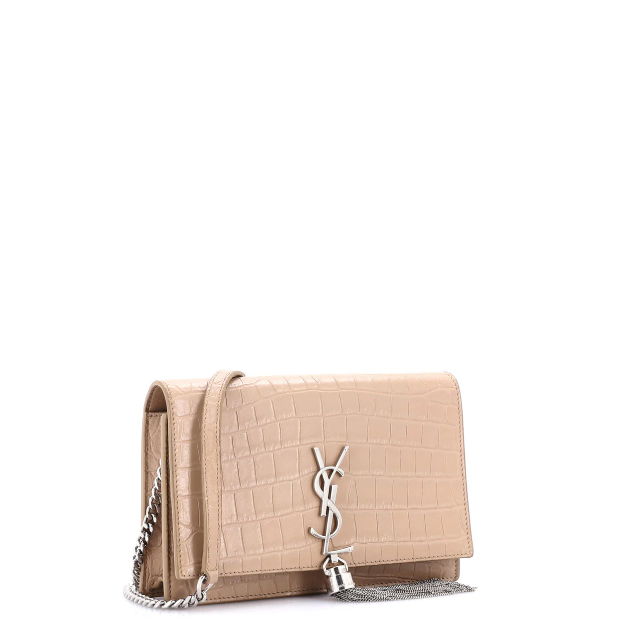 Classic Monogram Tassel Chain Wallet Crocodile Embossed Leather - Deep Luxury