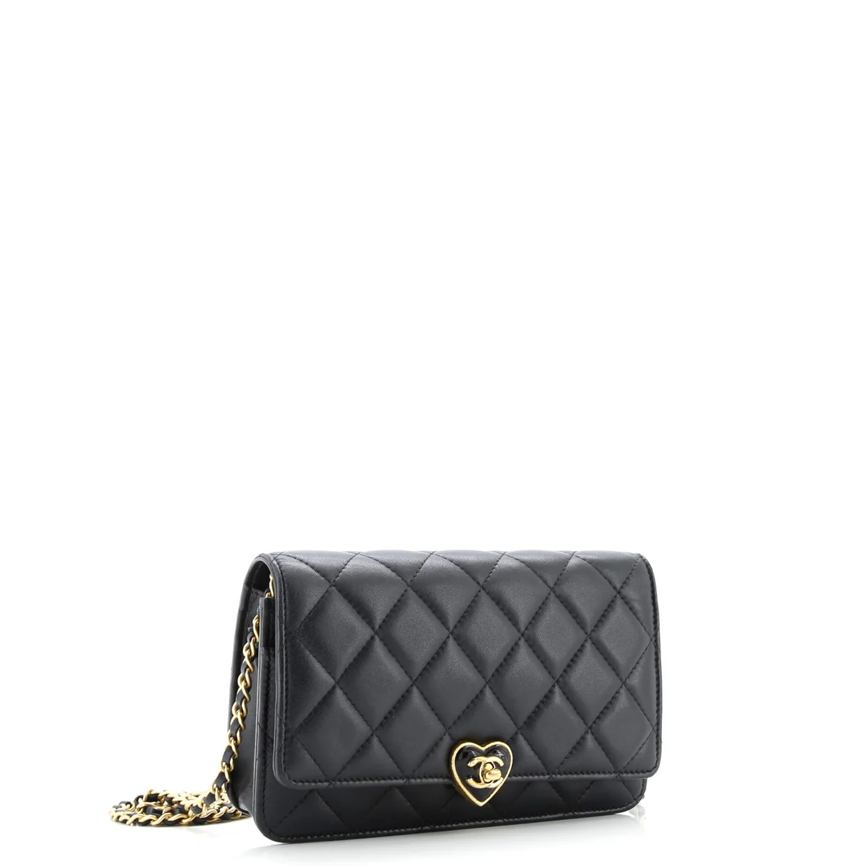 Coco Love CC Heart Wallet on Chain Quilted Lambskin - Deep Luxury