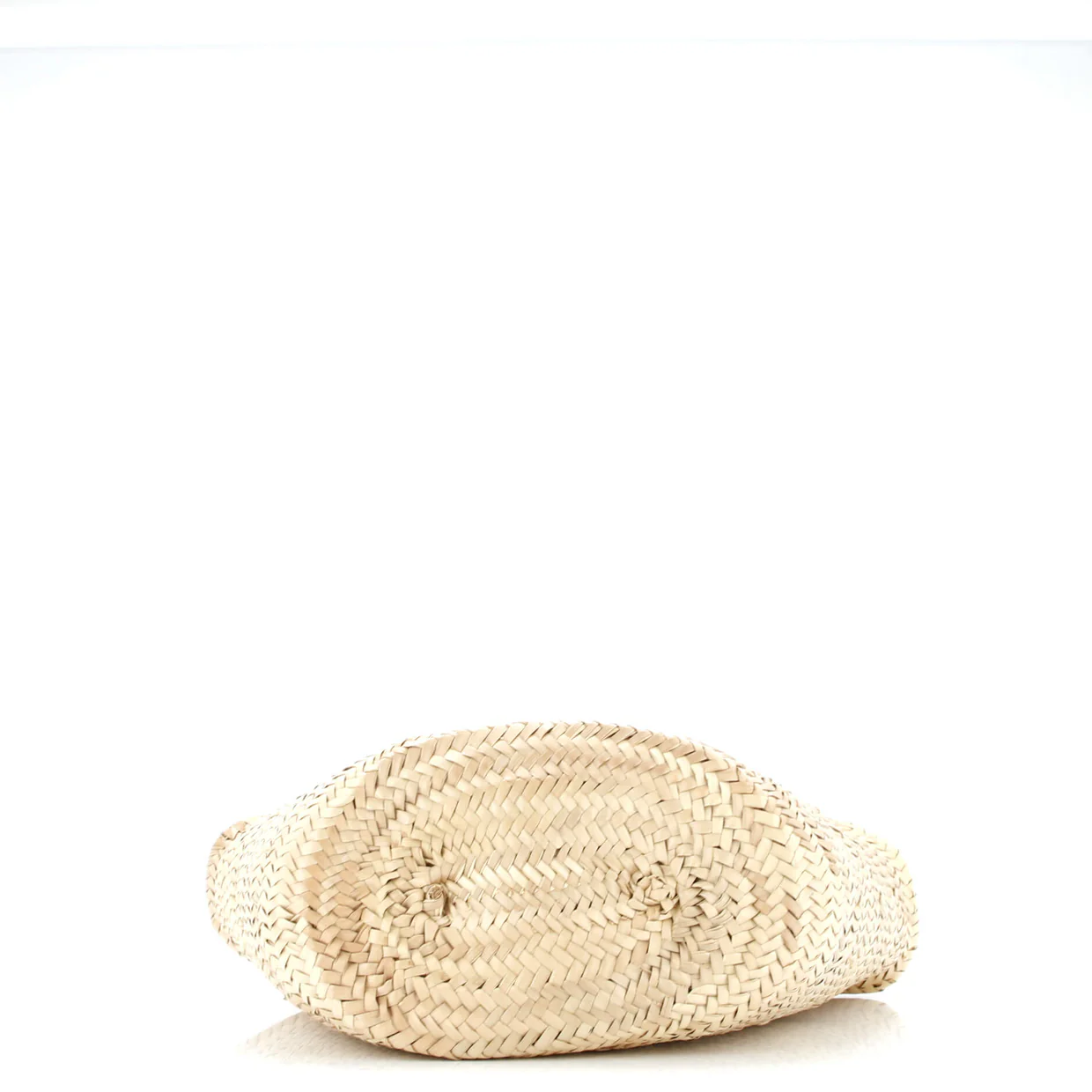 Triomphe Basket Shoulder Bag Raffia with Leather Large - Deep Luxury