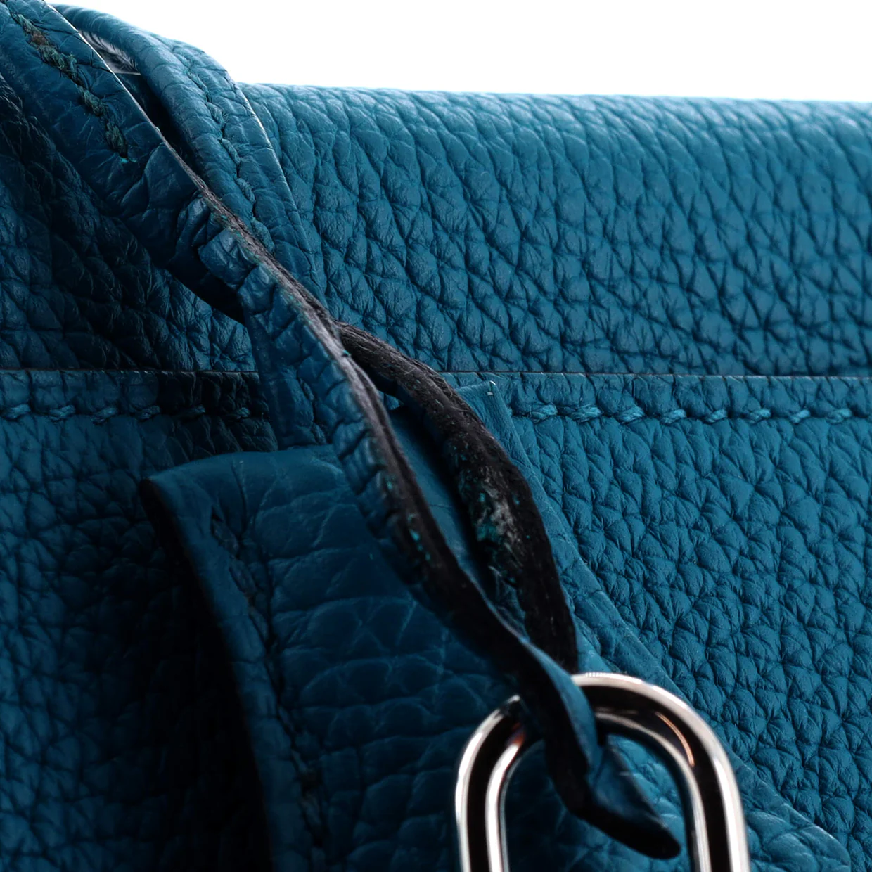 Kelly Handbag Bleu Izmir Togo with Palladium Hardware 32 - Deep Luxury
