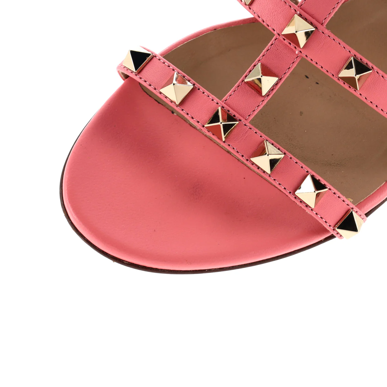 Women's Multi Strap Rockstud Flat Sandals Leather - Deep Luxury