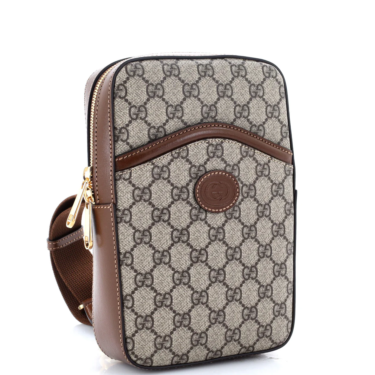 Interlocking G Patch Sling Bag GG Coated Canvas Small - Deep Luxury