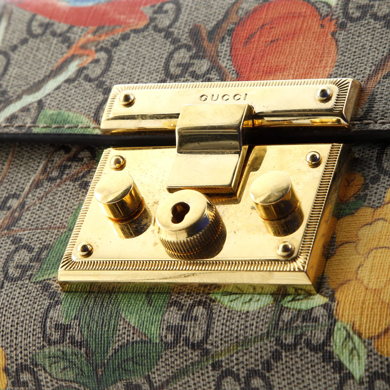 Padlock Shoulder Bag Tian Print GG Coated Canvas Small - Deep Luxury