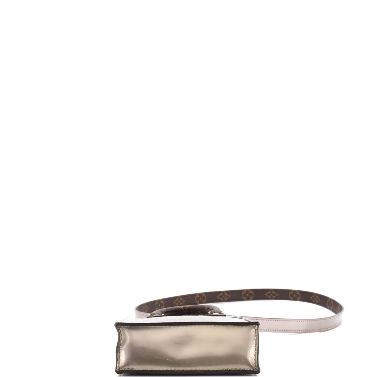 Petit Sac Plat Bag Monogram Vernis with Monogram Canvas - Deep Luxury