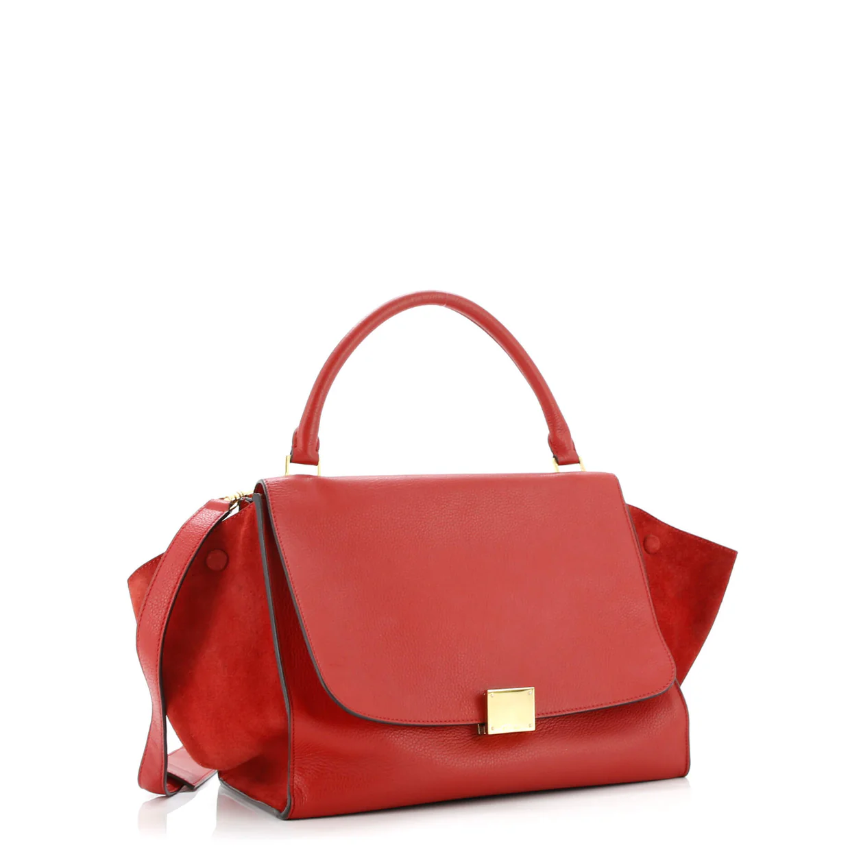 Trapeze Bag Leather with Suede Medium - Deep Luxury