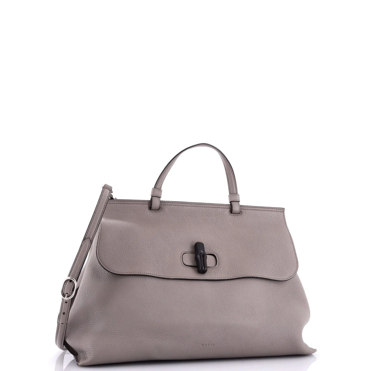 Bamboo Daily Top Handle Bag Leather Large - Deep Luxury