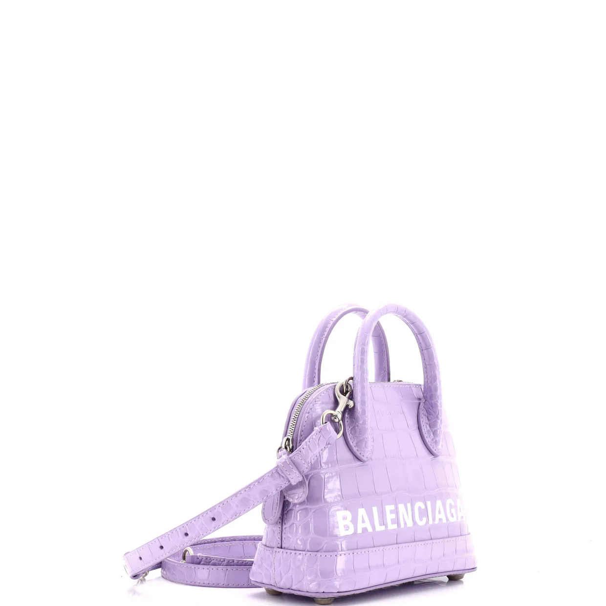 Logo Ville Bag Crocodile Embossed Leather XXS - Deep Luxury