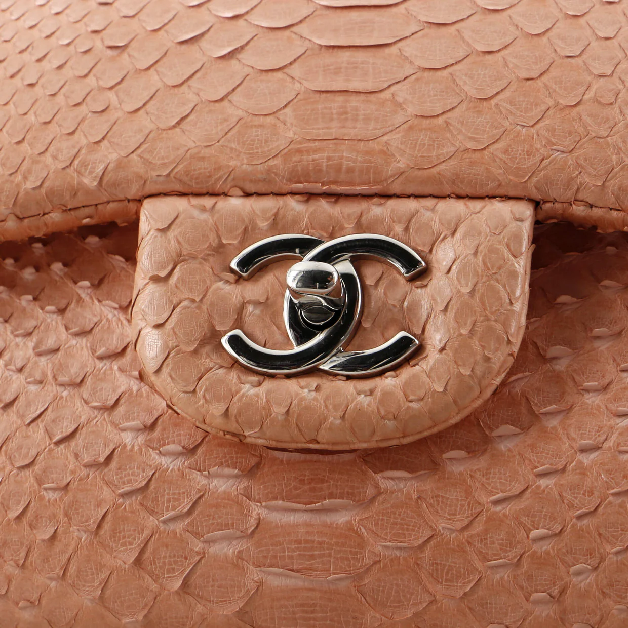 Classic Double Flap Bag Python Jumbo - Deep Luxury