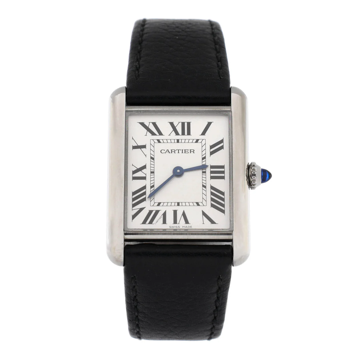 Must de Cartier Tank Quartz Watch Stainless Steel and Leather 25 - Deep Luxury