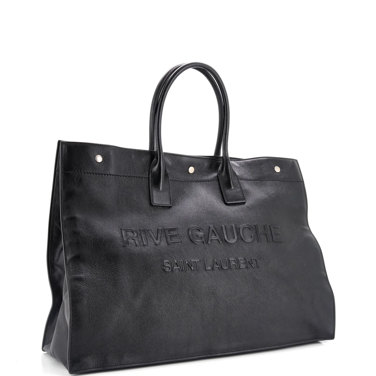 Rive Gauche Shopper Tote Embossed Leather Large - Deep Luxury