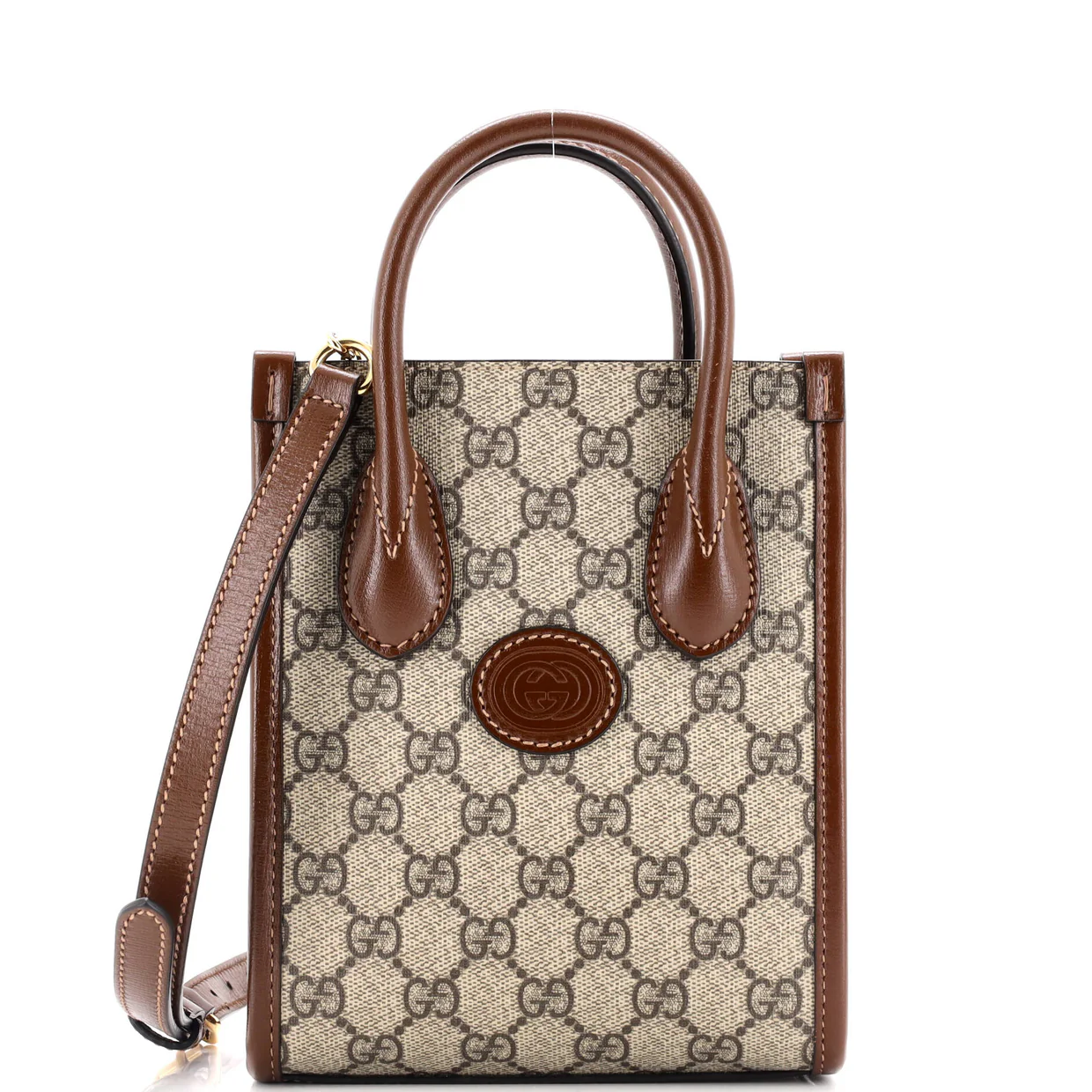 Interlocking G Patch Tote GG Coated Canvas Mini - Deep Luxury