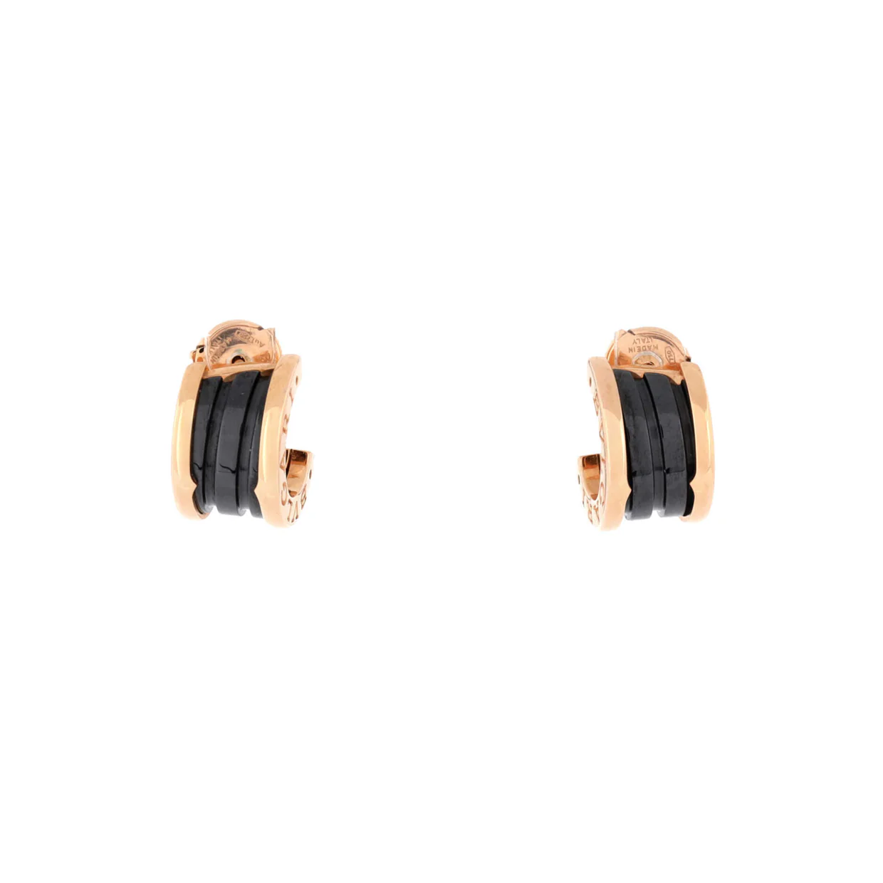 B.Zero1 Hoop Earrings 18K Rose Gold and Ceramic - Deep Luxury
